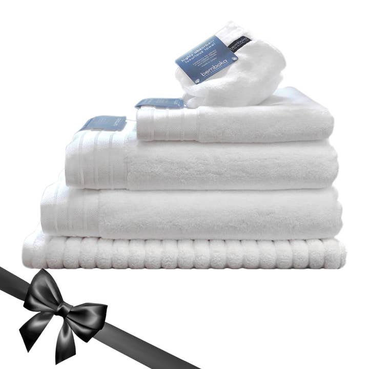 Bemboka Towelling Pure Cotton Complete Set of Bath Sheets - Luxe White for wholesale by Italian Luxury Group