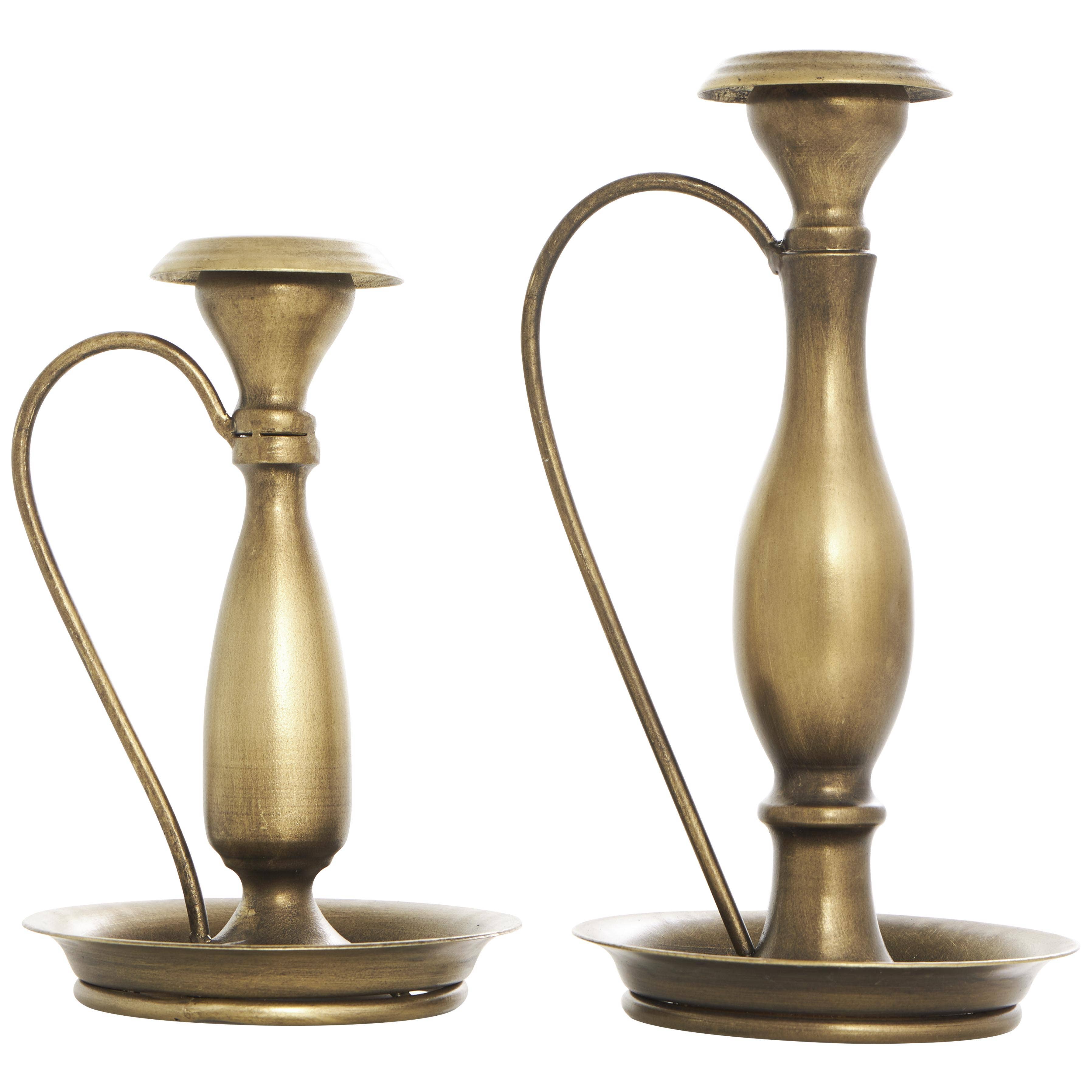 Deco Marché - Wholesale Candle Holder - Traditional Bronze Metal Candle Holder Set4