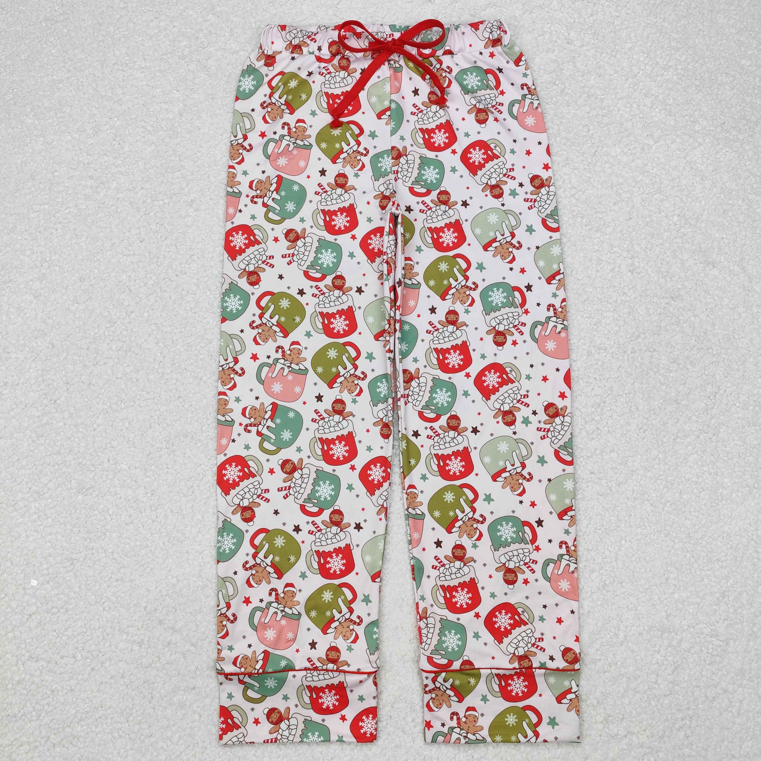 Aier Wholesale - Vente Bas de pyjama – femme - Frères Adultes Hommes Femmes Père Noël Vaches Houx Pyjamas de Noël à Carreaux Pantalons Évasés1