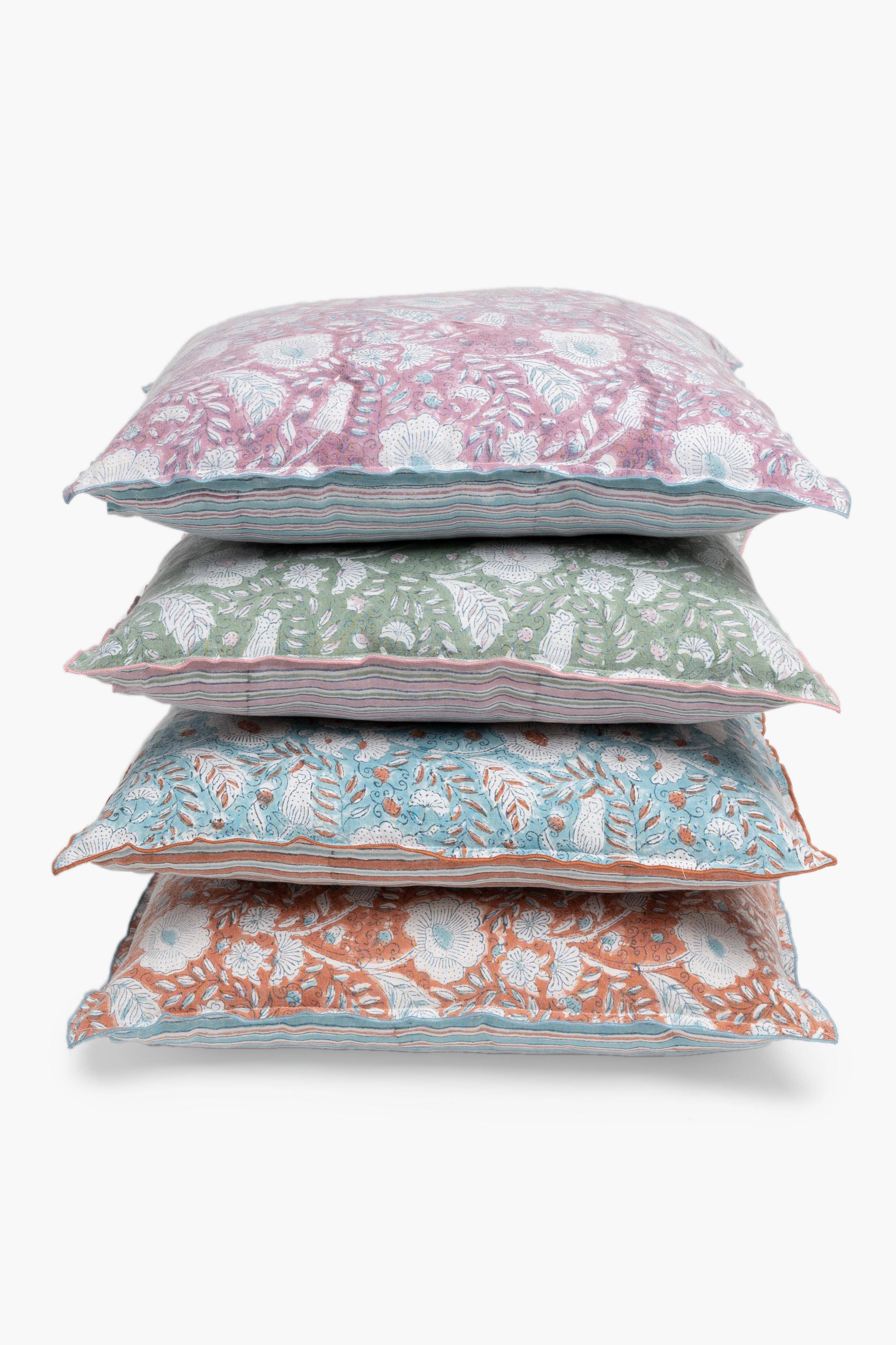 Live Linen - Wholesale Chair Cushion - Block Printed Mabel Linen Cushion Cover– Handcrafted2