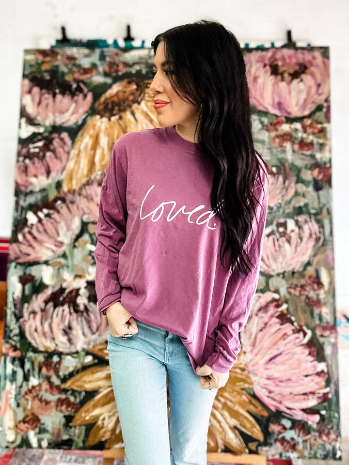 Manga Comprida Adorada-Berry por atacado de The Brave Mama Co