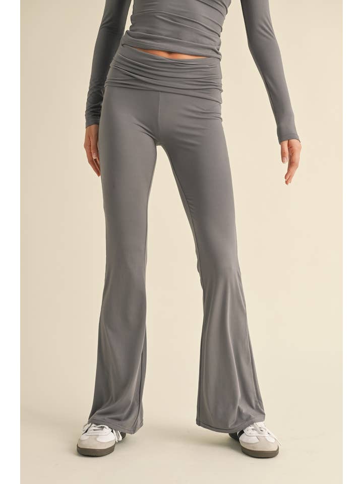 KIMBERLY C – wholesale Pants – Women's – Soft Knit Foldover Flare Pants69