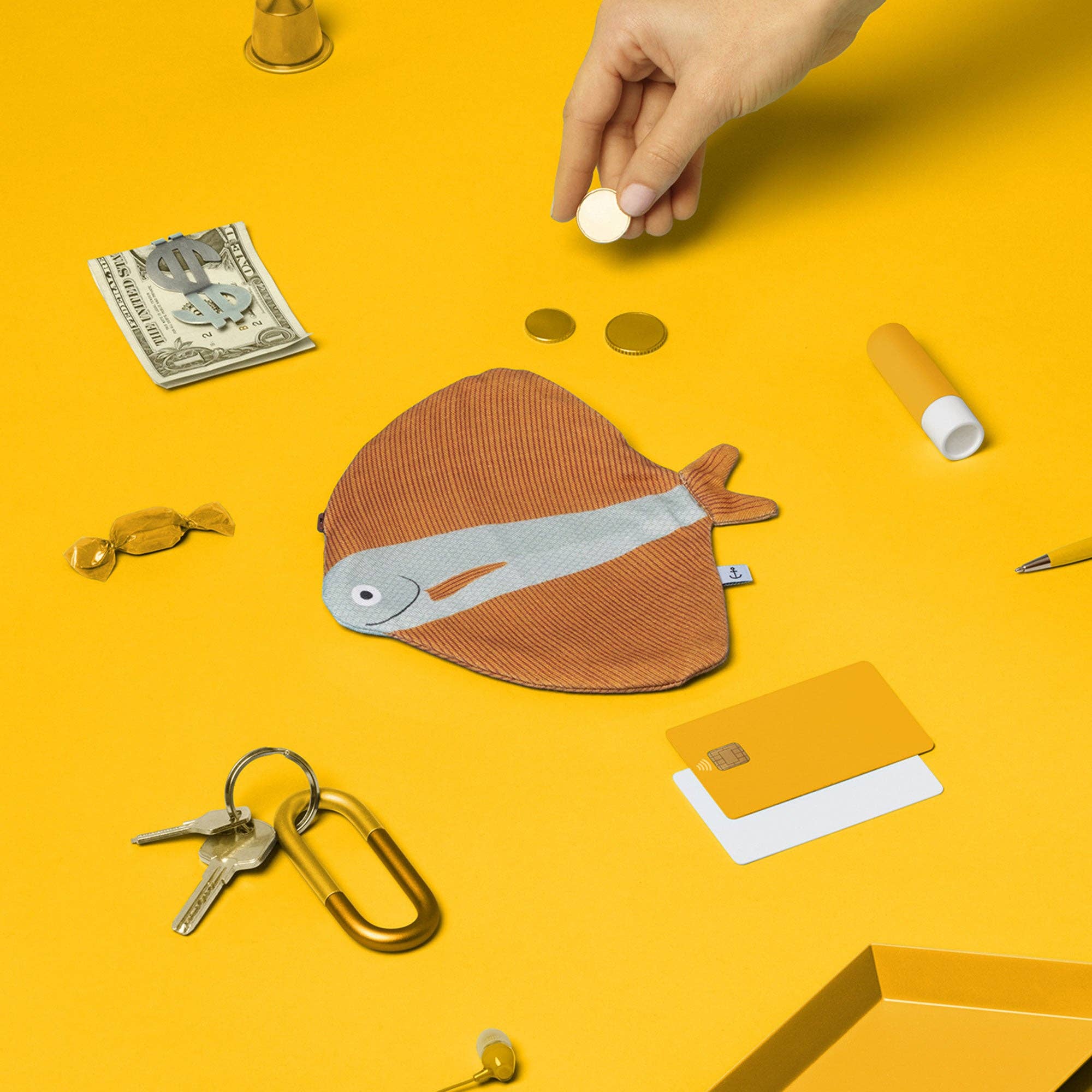 Don Fisher - Wholesale Coin Purse - Women's - Fanfish - Orange (purse)1