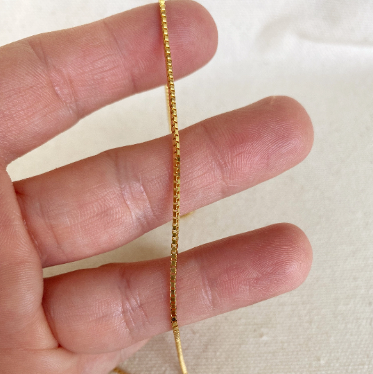 GoldFi - Wholesale Link & Chain Necklace - 18k Gold Filled 1.2 mm Box Chain Components1