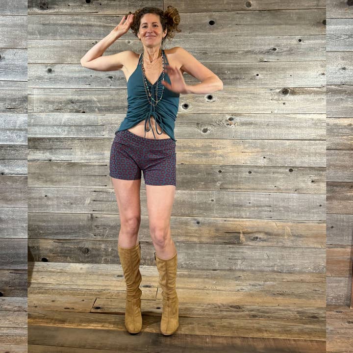 Jayli Clothing - Wholesale Korte broeken - Dames - Boho Hippie Booty Shorts met donutprint en zakken3