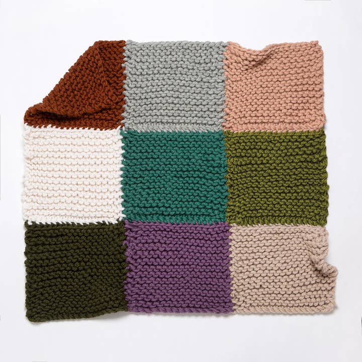 Wool Couture Company - Wholesale DIY craft kit - Chunky Check Blanket Beginner Knitting Kit4