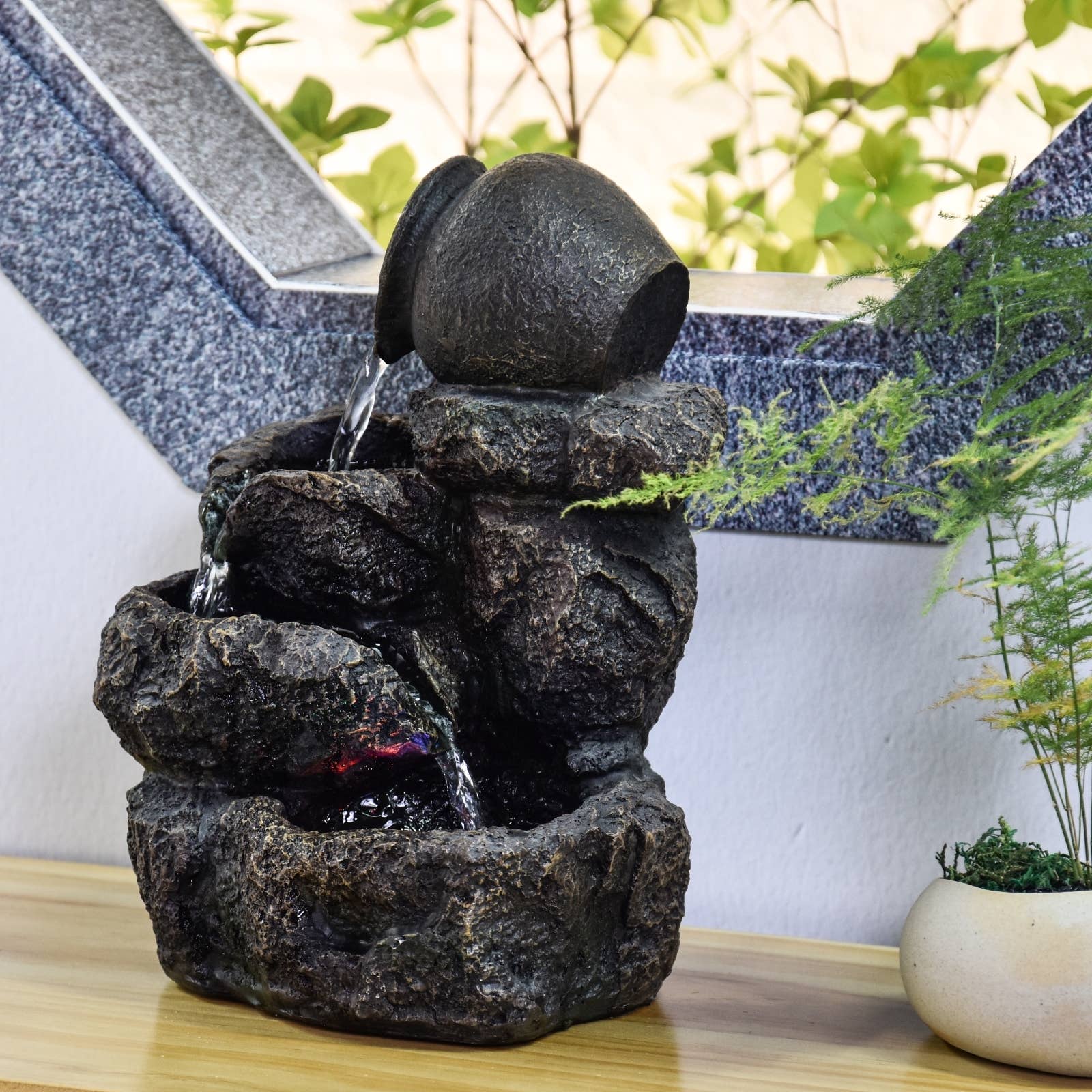 Zen'Arôme – wholesale Decorative tabletop object – Nivello Indoor Fountain with Cascading Flow9