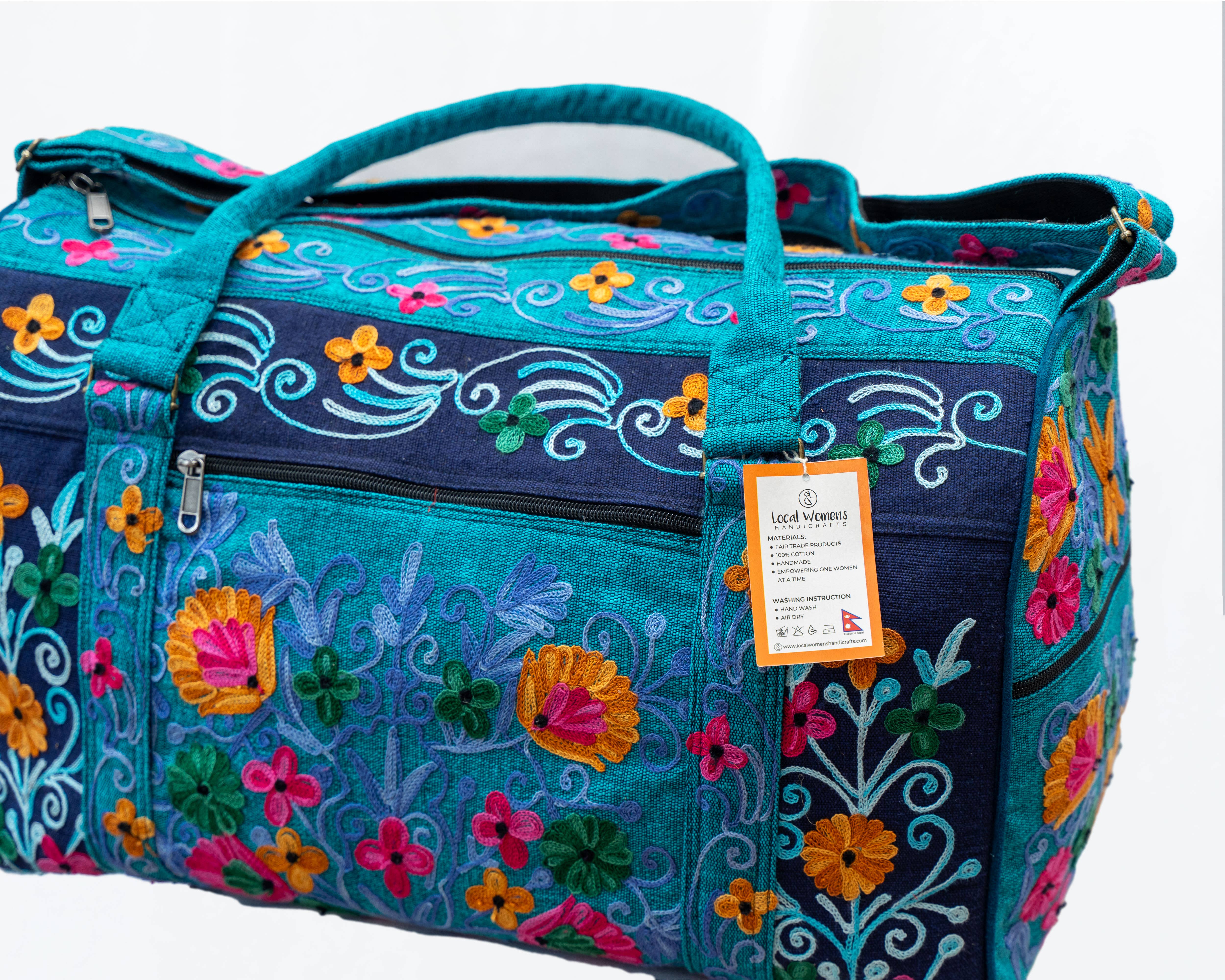 Local Women’s Handicrafts - Wholesale Weekender Bag - Women's - Embroidery Cotton Travel Bag5