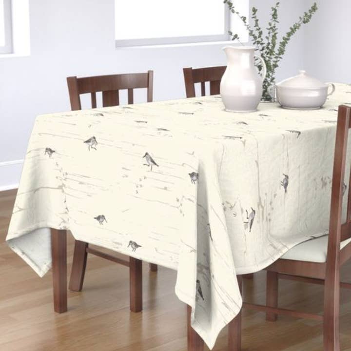 Sandpiper Tablecloth for wholesale by Fox & Willow Design Studio