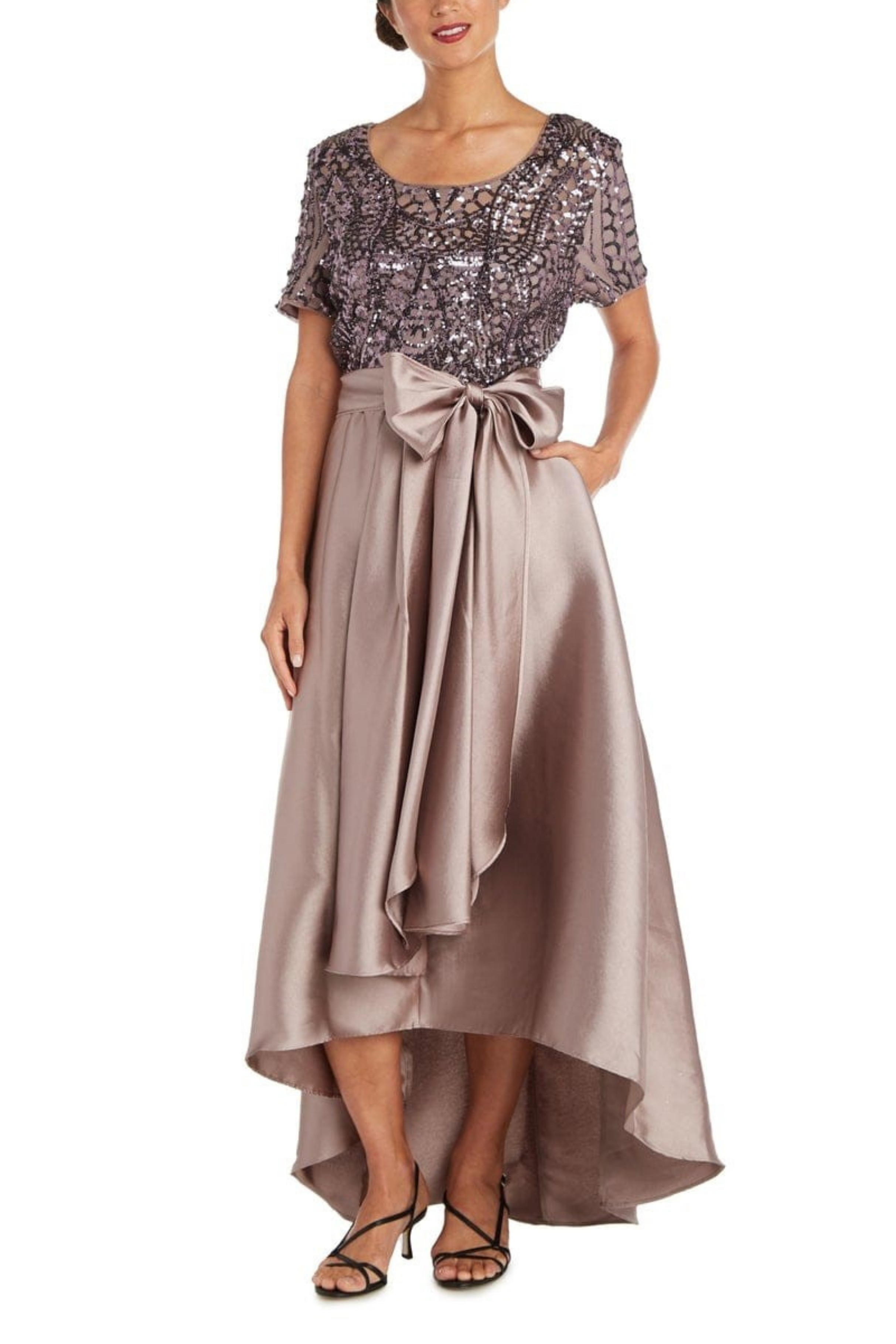 New Yorker's Apparel – wholesale Gown – Women's – RM Richards Sequin Hi-Lo Evening Dress (MORE COLORS)2