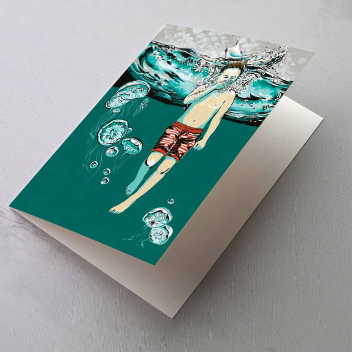 Springende Geleien – Wenskaart (Binnenkant Leeg) voor wholesale door Eleanor Rosenberg Creative