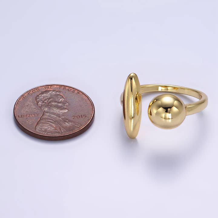 Aim Eternal - Wholesale Cocktail/Statement Ring - 24K Gold Filled Round Sphere Shaped Wrapped Ring | O351