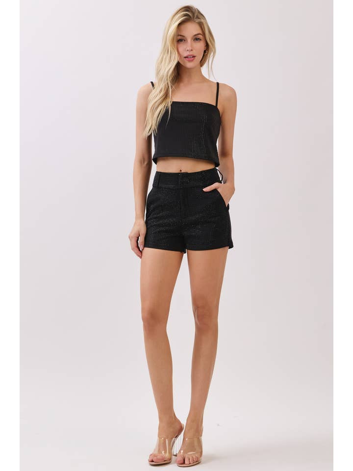 KIWI - Wholesale Shorts – Women’s - IP3342 Rhinestone-embellished High Waisted Shorts11