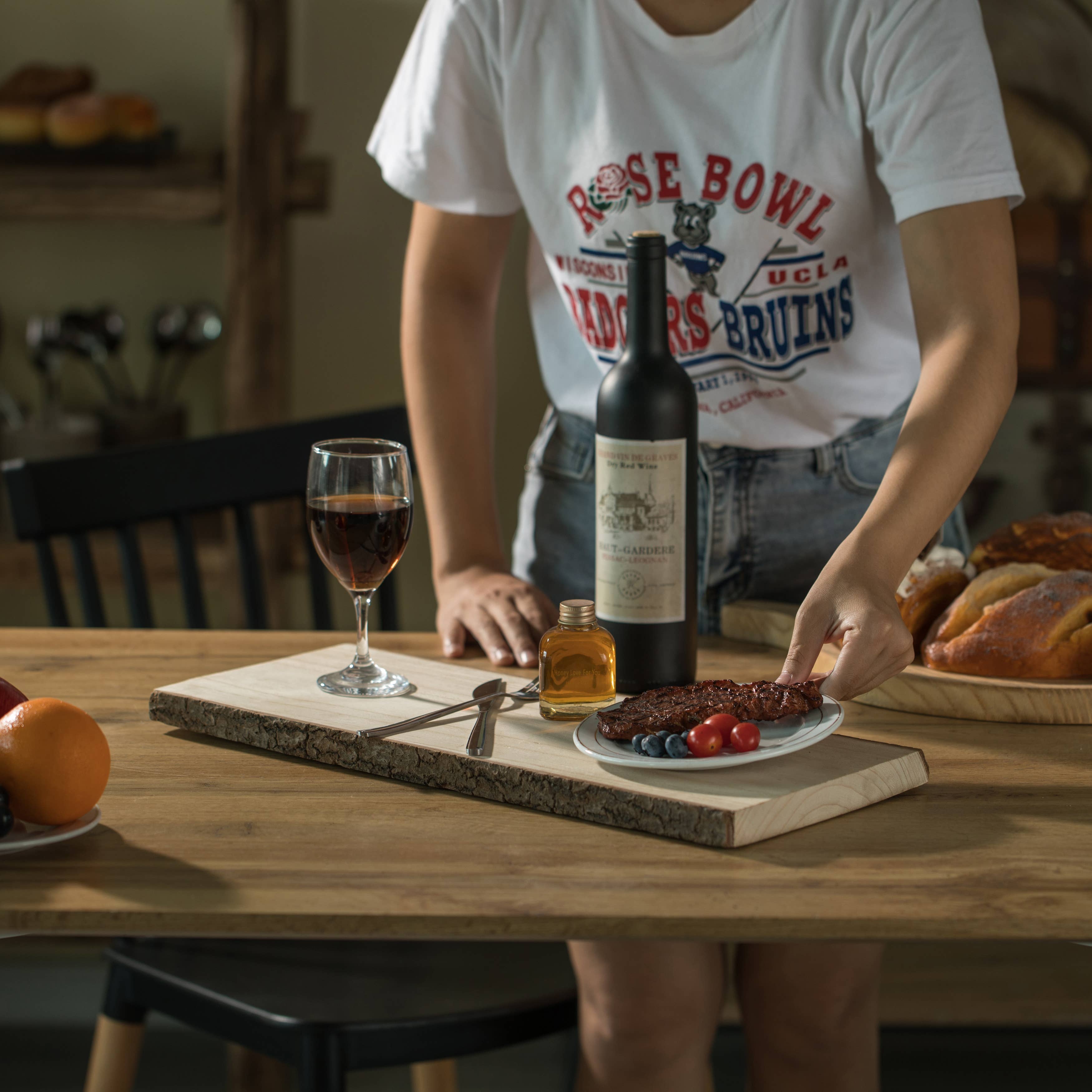 Quickway Imports - Wholesale Serving Tray - Rustic Natural Tree Log Wooden Rectangular Serving Tray14