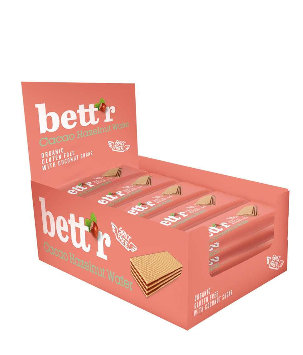 Smart Organic – Großhandel Cookie – Bio Kakaohaselnuss-Waffel, Bett'r, 30 g3