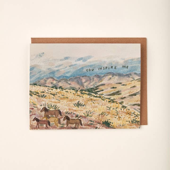 Little Salt Wagon - Wholesale Encouragement Card - You Inspire Me Horse Western Landscape Coastal Cowgirl Card