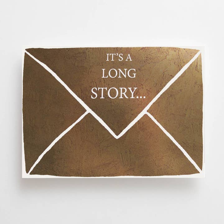 Cartolina « It's a Long Story » formato A6 per la vendita all'ingrosso da parte di Anna Cosma