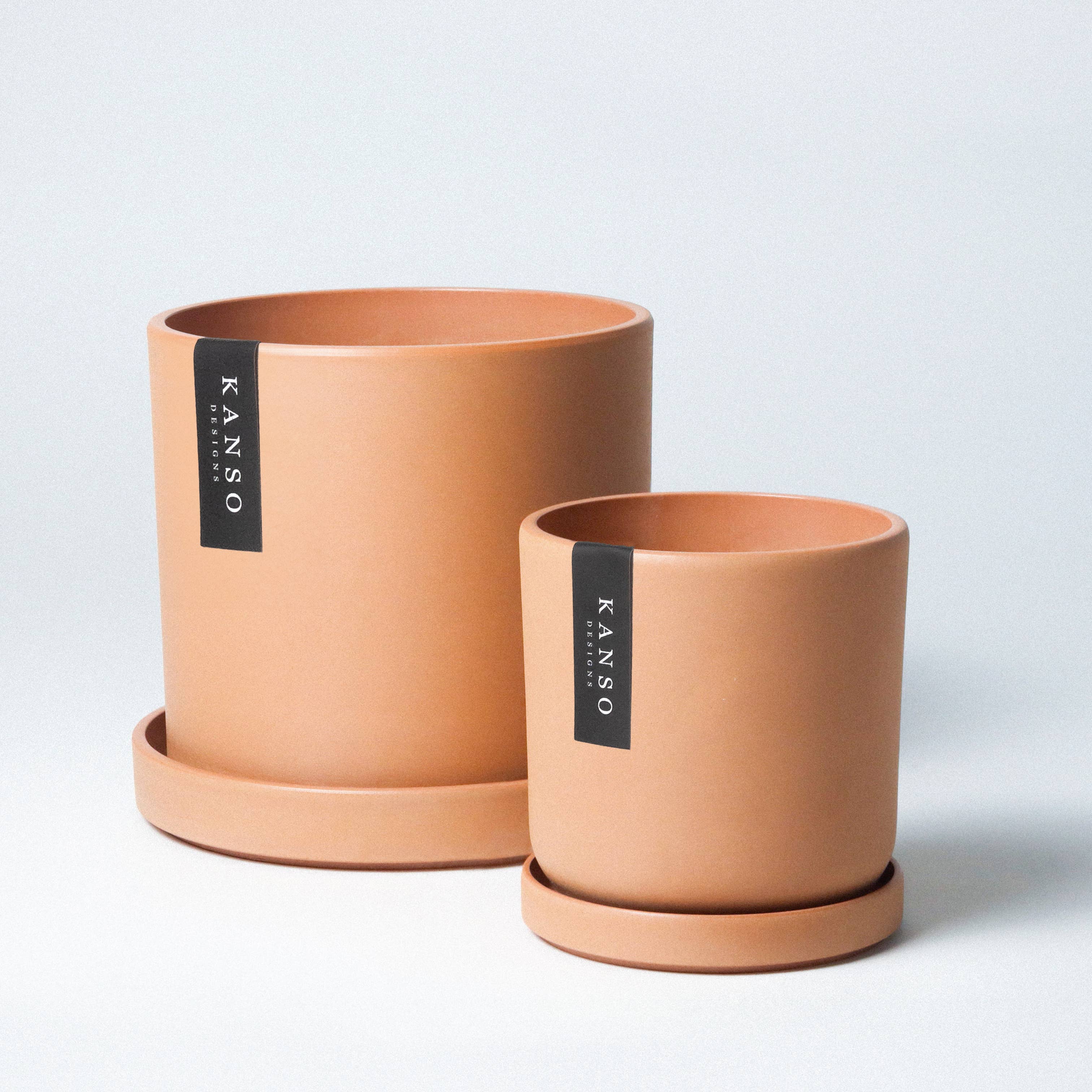 Kanso Designs - Vente Pot - Jardinières et soucoupes à graines de moutarde et en argile saupoudrée de 7 et 4 pouces 5