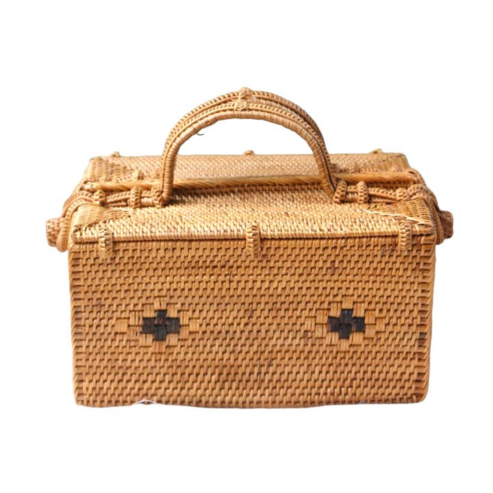 The Artisan and Company - Wholesale Picnic Basket - Rattan Picnic Basket-Small0