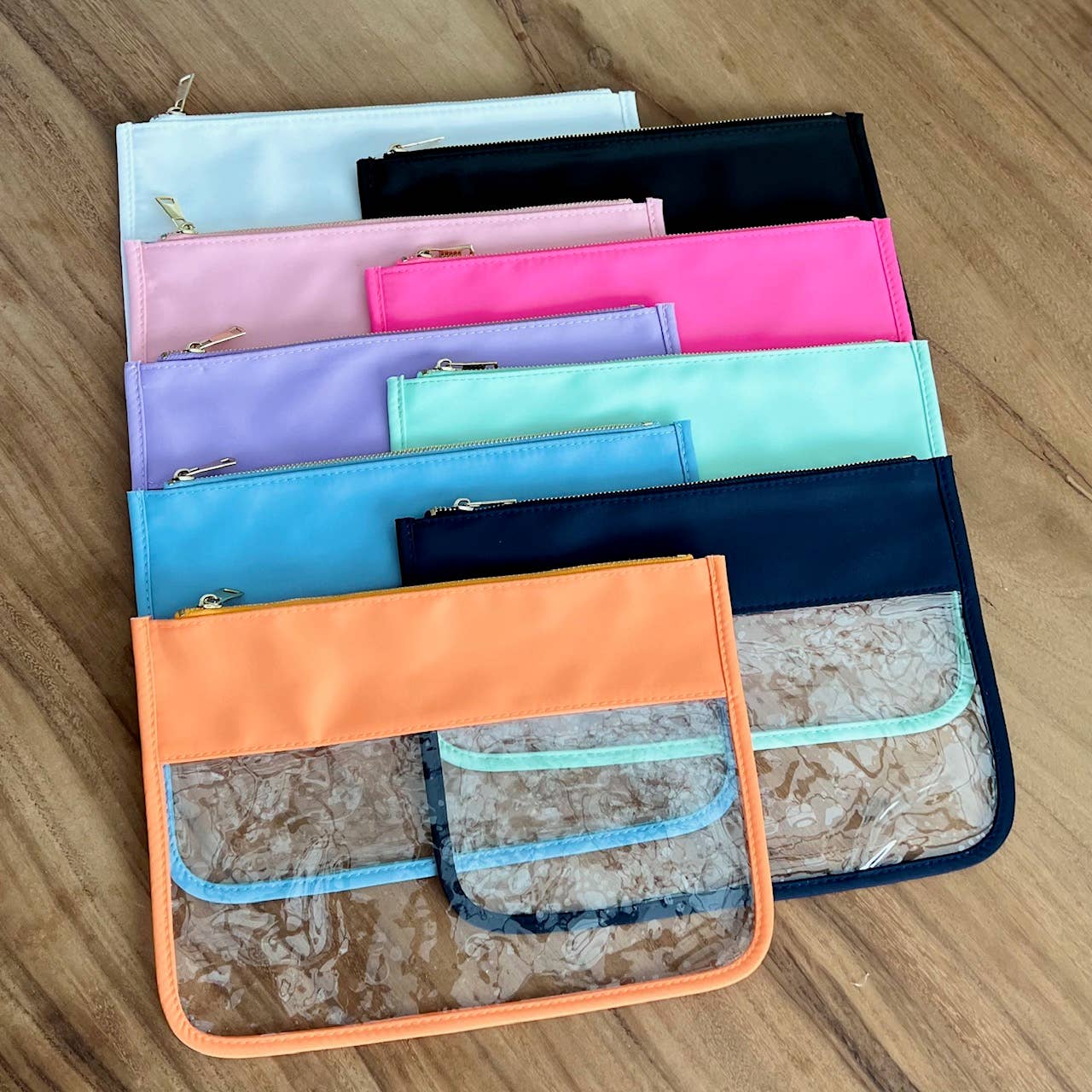 Palmy Pineapple - Wholesale Pouch - Women's - Nylon Top Clear Pouch with Chenille Letters of Your Choice17