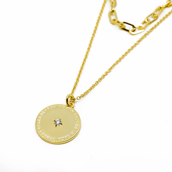 Atticus Poetry – wholesale Pendant/charm necklace – Layered Gold Coin Necklace