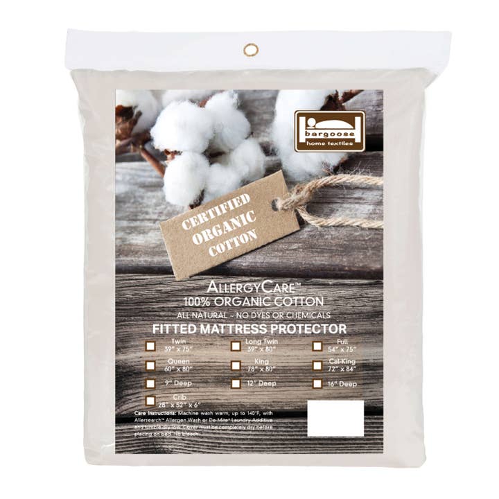 AllergyCare Fitted Organic Cotton Mattress Cover for wholesale by Bargoose Home Textiles