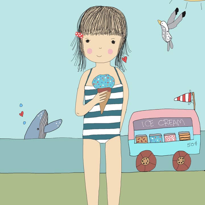 Elle Bee Art Studio - Wholesale Everyday greeting card - Greeting card "Bubblegum ice cream"