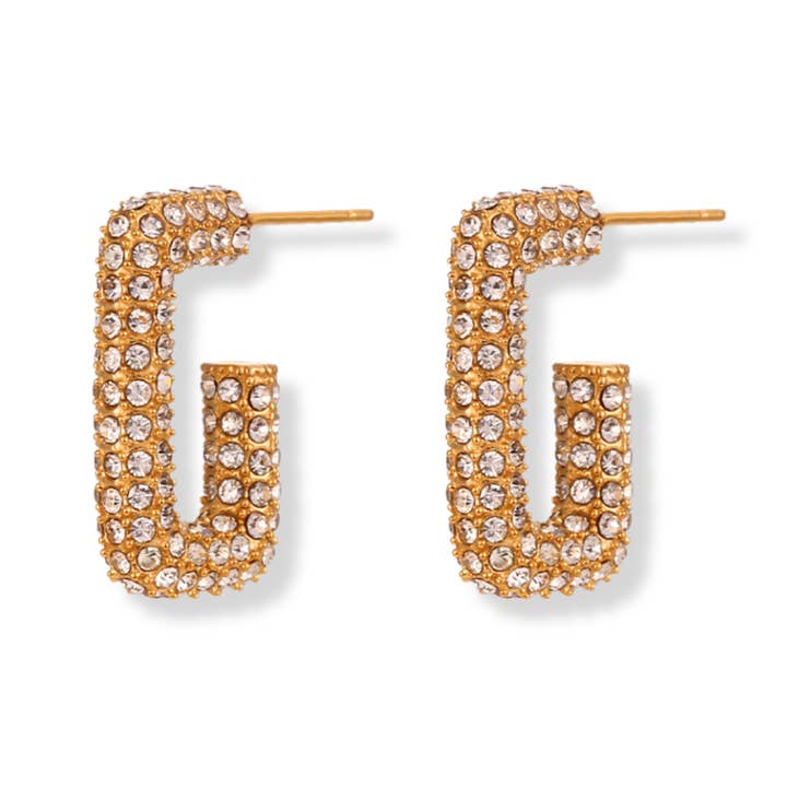 Cz Rectangle Stud Earrings for wholesale by Savvy Bling