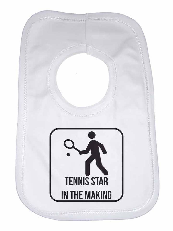 Bavaglini Tennis Star in The Making per maschietti e bambine per la vendita all'ingrosso da parte di Little Ratbag