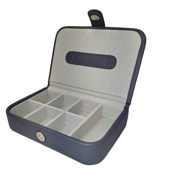 1587 Grey PU Cuff Link & Tie Pin Box for wholesale by Mele and Co UK/ EU