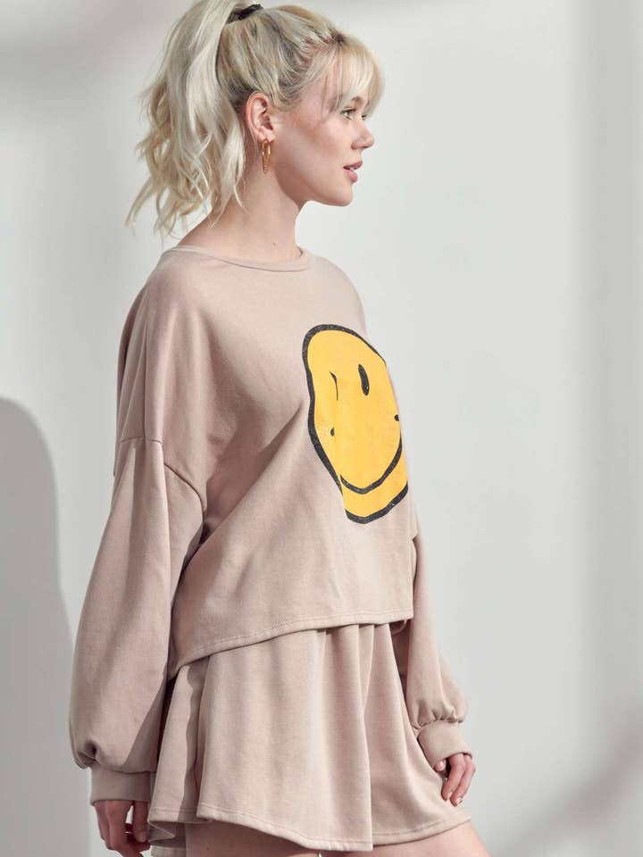 JADE BY JANE - Wholesale Loungeset - Dames - SET KORTE BROEKEN MET SMILE-PRINT2