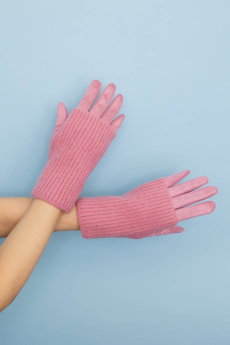 Leto Accessories - Wholesale Gloves - Women's - Cozy Knit Wool-Blend Touchscreen Gloves2