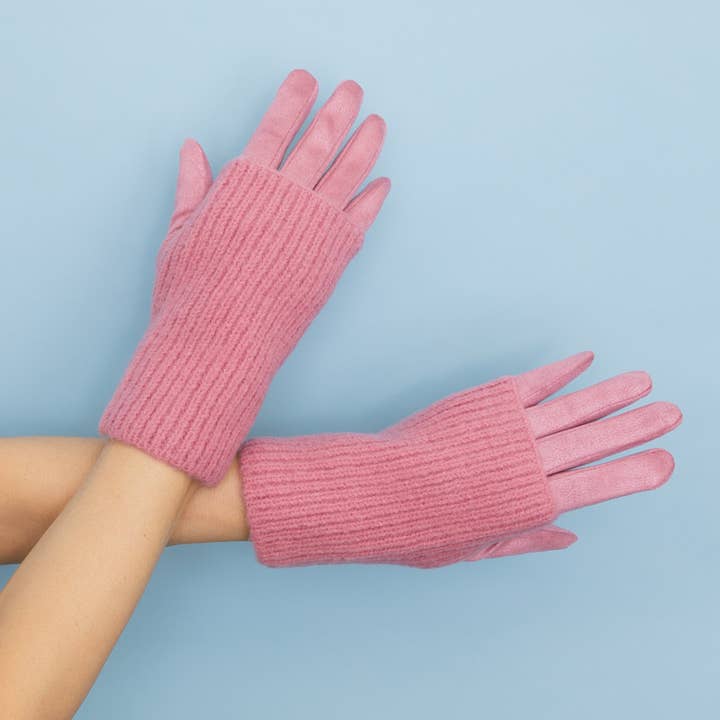 Leto Accessories - Wholesale Gloves - Women's - Cozy Knit Wool-Blend Touchscreen Gloves2