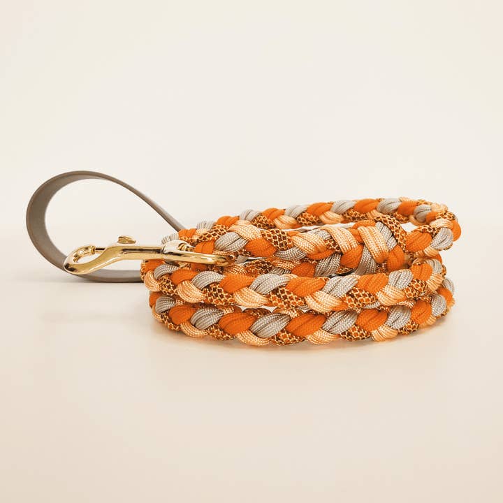 Truffe & Flair - Wholesale Pet Leash - Dog - Braided dog leash - Biothane/Paracord - Orange1