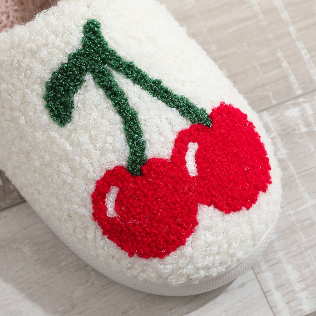 TYPE  CUTE CHERRY EMBROIDERED COTTON SLIPPERS_CWSHS0453 for wholesale on Faire6