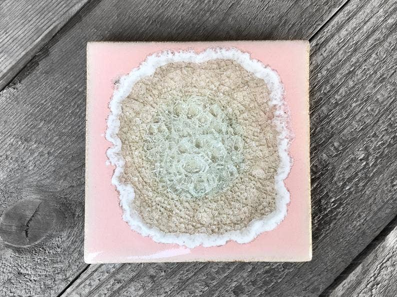 Dock 6 Pottery - Vente Sous-verre - Sous-verre Geode Crackle, individuel, 4 « x 4", verre fondu17