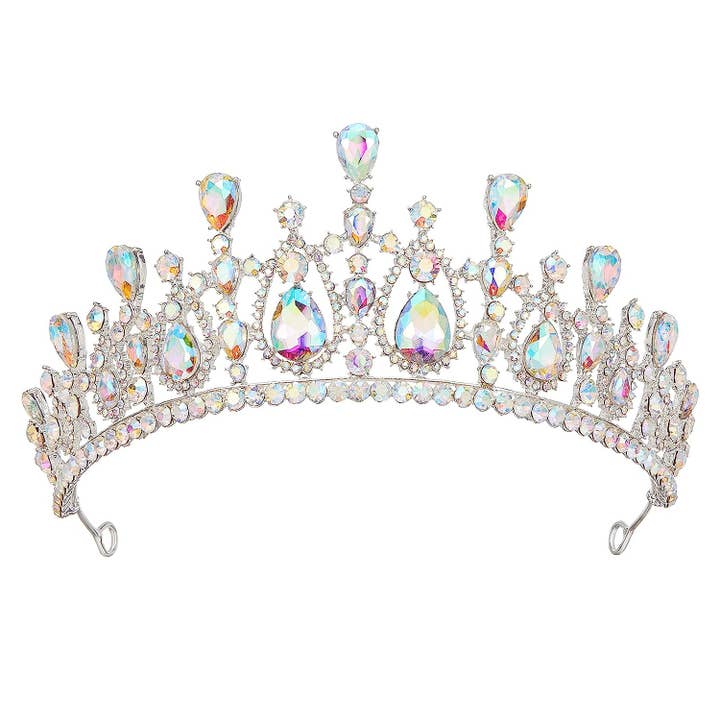 SWEETV - Wholesale Tiara - Women's - Crystal Tiaras and Crowns for Women Wedding AB Rhinestone