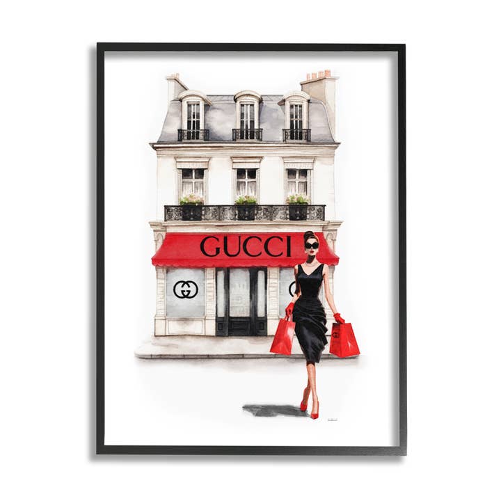 Trendy Girl Shopping Framed for wholesale by Stupell Industries