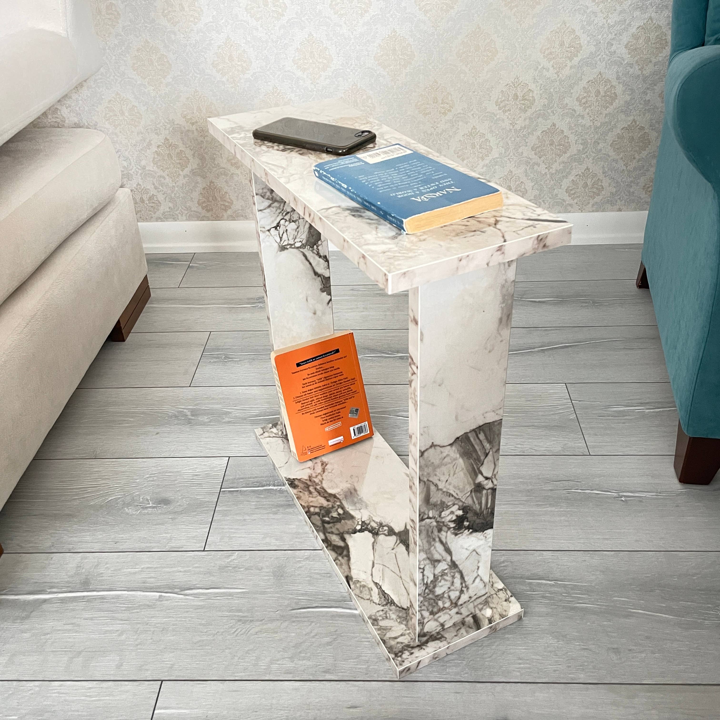 CosyDecorArt - Wholesale Side Table - Ultra Slim Reversible Side Table with Marble Pattern8