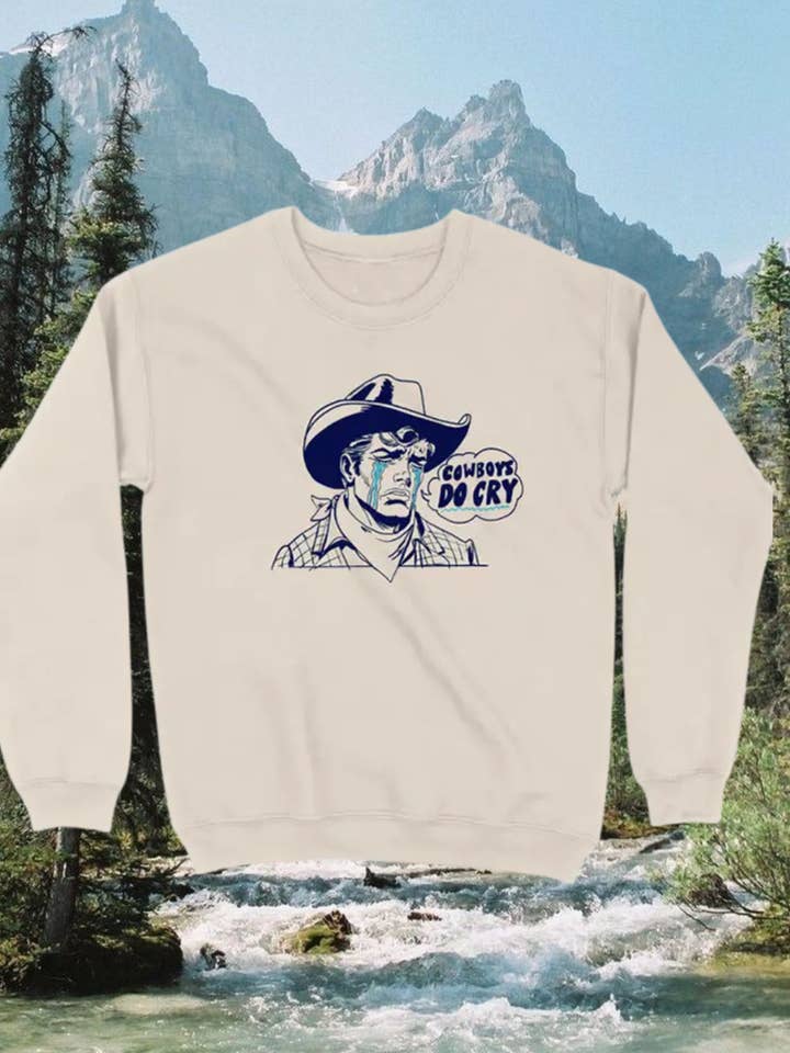 Cowboys Do Cry Sweat à Capuche Mélangé Lourd pour la vente par Intrigue Ink