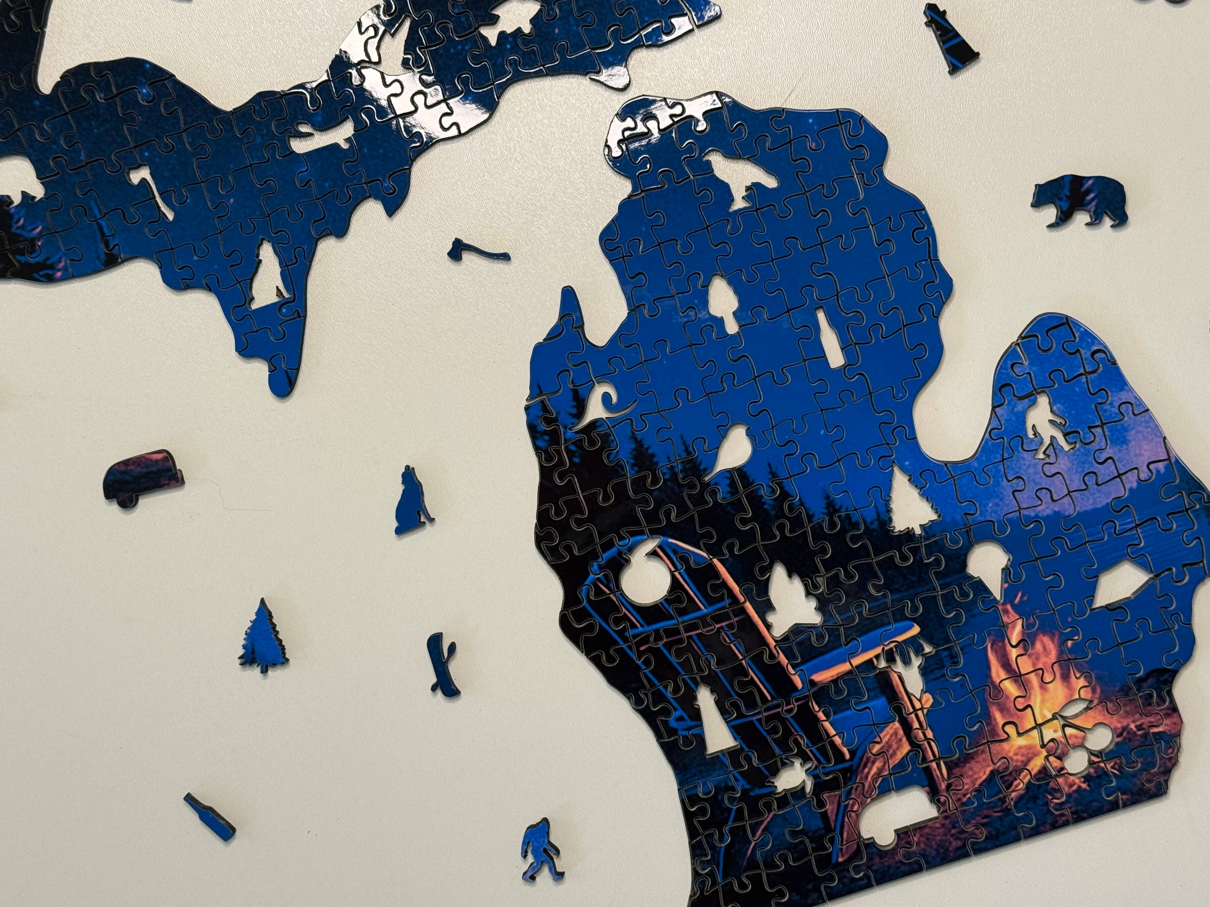 Michigan Proud Gifts - Vente Puzzle – adulte - Puzzle en forme du Michigan 258 pièces6