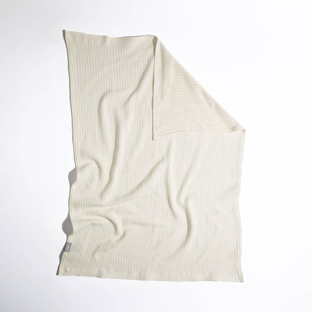Living Textiles - Wholesale Bedding blanket – Kids & Baby - Bassinet Cotton Cellular Blanket - Natural White2