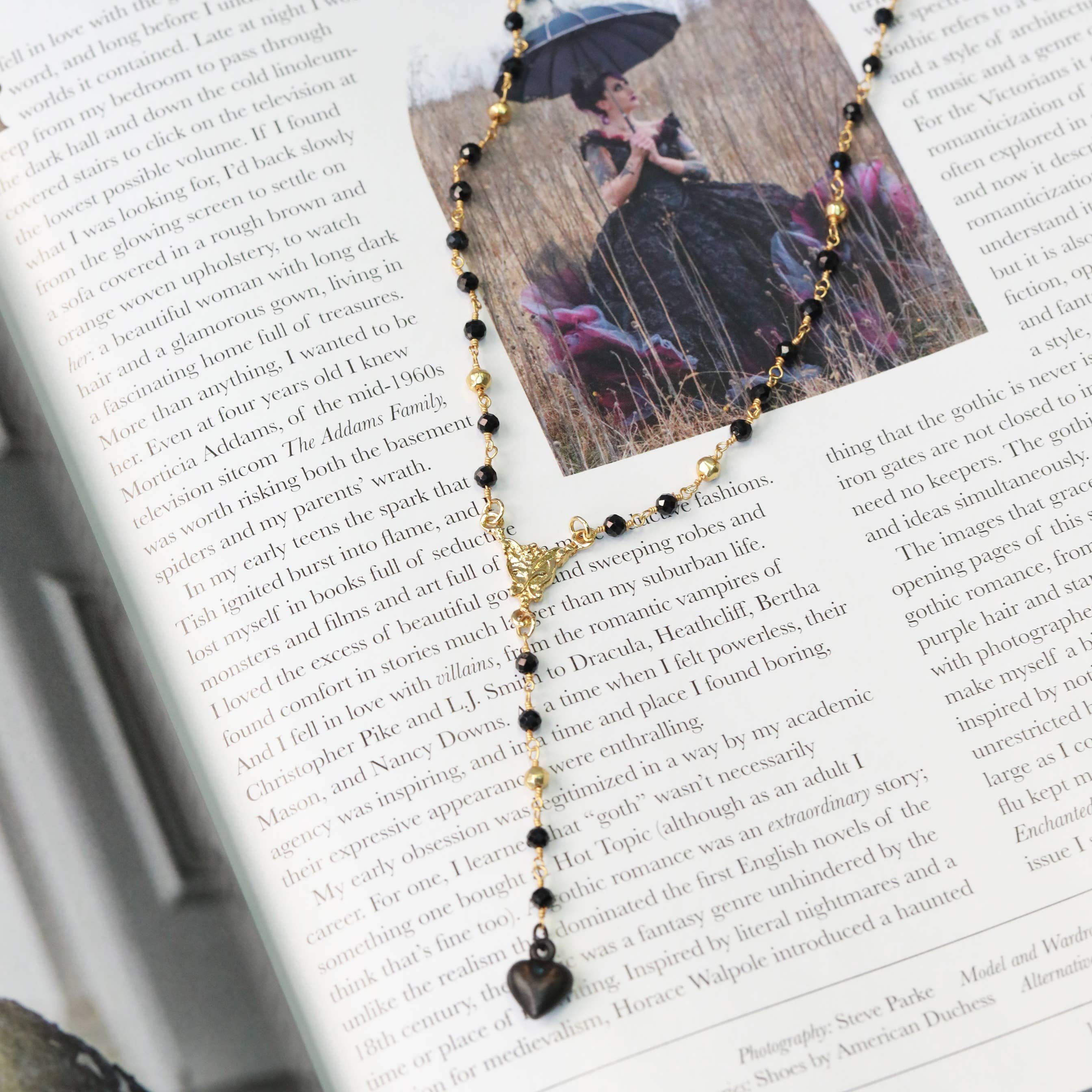 The Gilded Witch - Wholesale Y-Neck/Lariat Necklace - Black Spinel Dark Valentine Lariat: Gothic Witchy Jewelry6