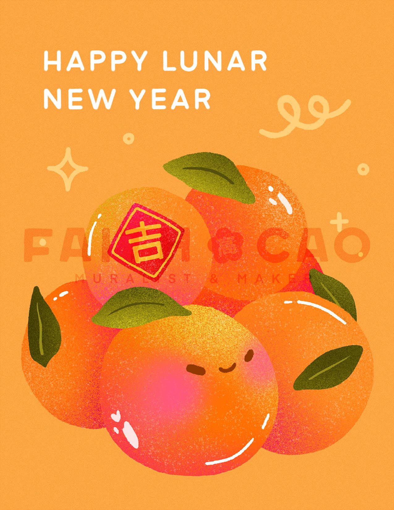 Caoculator - Wholesale New Year's Card - Lunar New Year Orange Card1