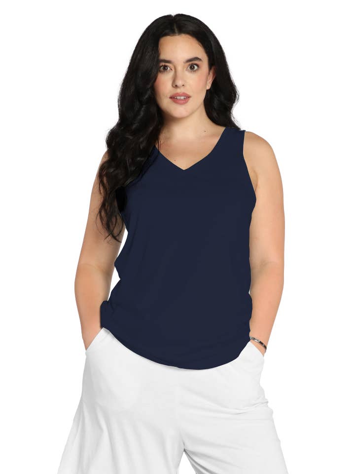 Miami Style - Wholesale Tank Top - Women's - Missy V-Neck Tank Top 230M
