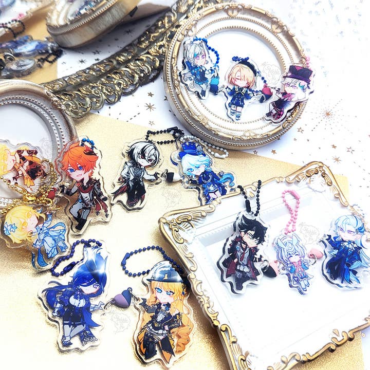 GenShip Friends: Fontaine Edition | Genshin Impact | Heart Connecting Acrylic Charms for wholesale by squibblefu