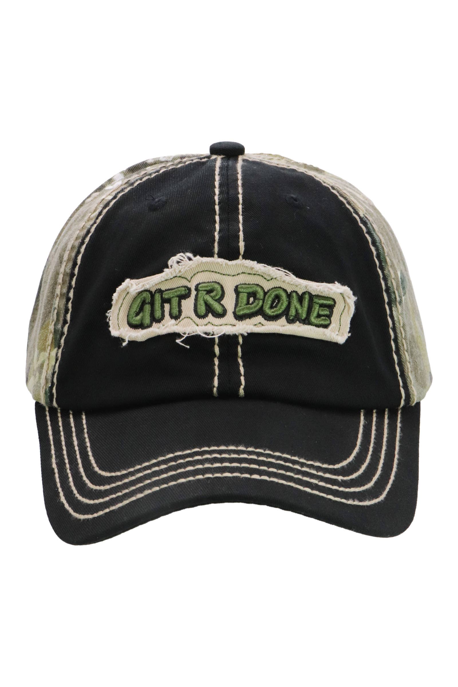 Cap Zone - Wholesale Baseball Cap - Unisex - Git R Done Distressed Cotton Baseball Cap0