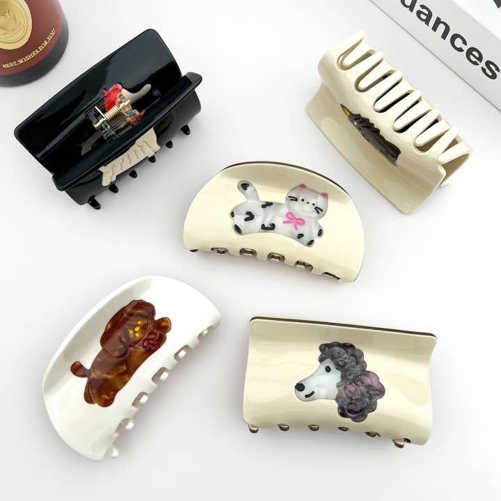 TheDivaSoap - Vendita all'ingrosso Fermaglio per capelli - Donna - Fermaglio per Capelli in Acetato a Forma di Cucciolo, Fermaglio per Capelli con Animali Carini5