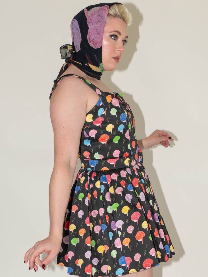 I Love Your Brain Mulberry Silk Habotai Scarf for wholesale by Nikki Marie