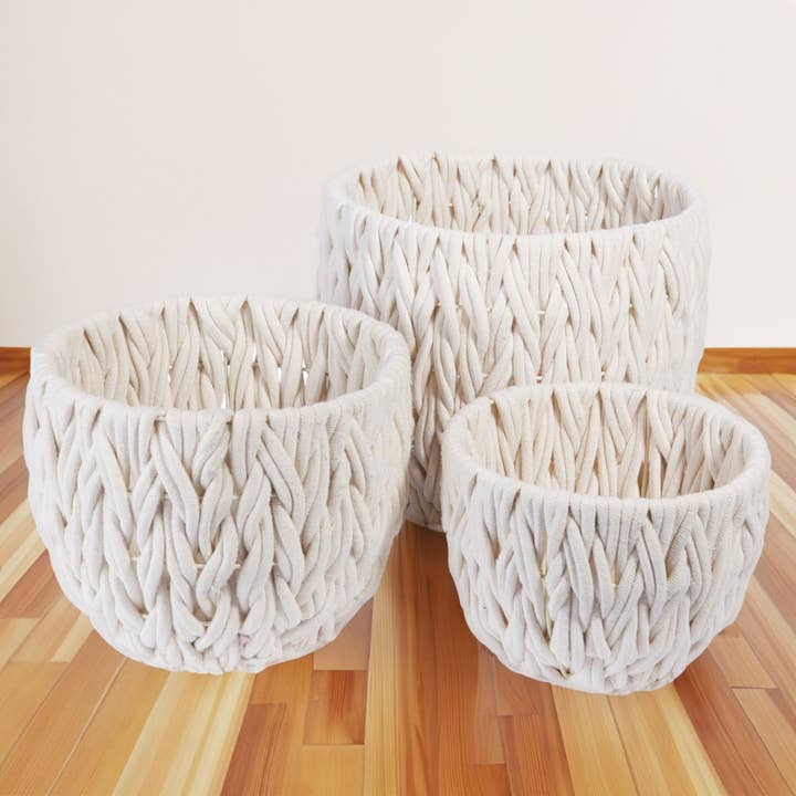 Galt International Company - Wholesale Basket - Cotton Rope Storage Basket
(Set of 3)3